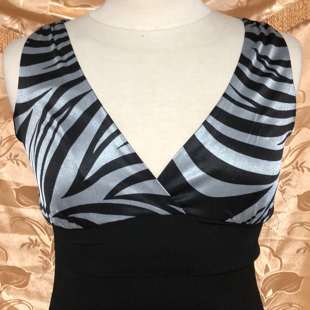SWEET STORM Zebra Print Sleeveless Dress